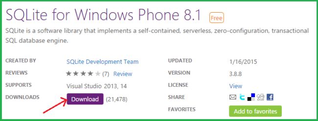 SQLite for Windows Phone SDK